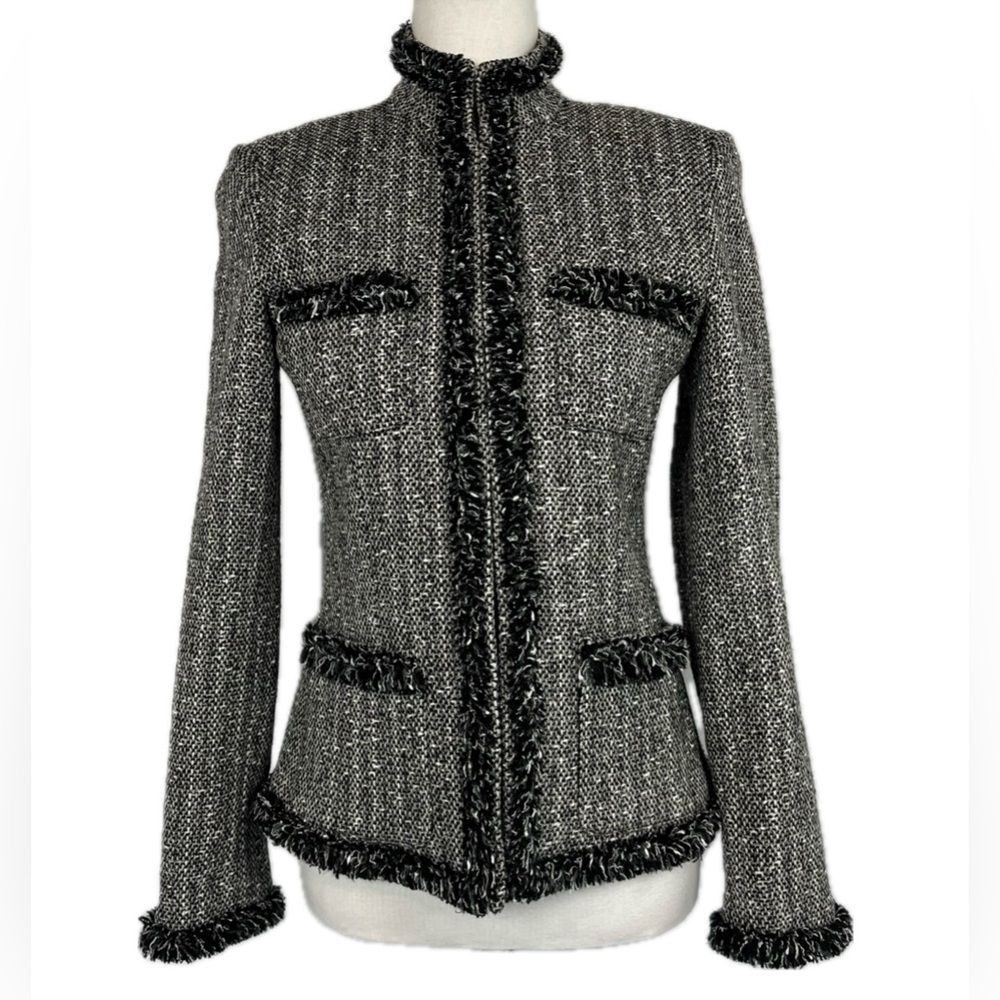 Rafaella Preppy Wool Blend Tweed Blazer Jacket Sz 6 Old Money Blair Ivy League